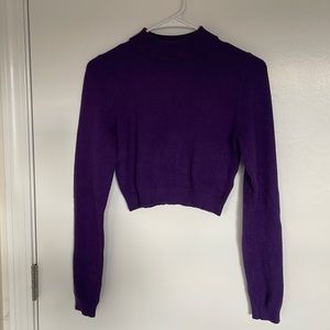 Kittenish Purple Cropped Sweater